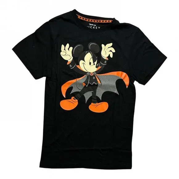 NWT Disney Men's Halloween Family Glow In The Dark T-Shirt Tee 980417554 M Black - Picture 1 of 5
